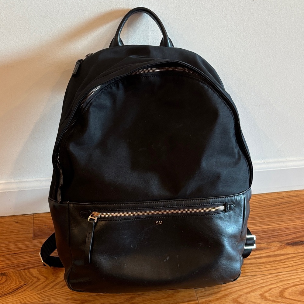 Elegant Black Leather Backpack